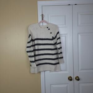 Mus & Bombon Neiva Button Detail Stipe Sweater Size S
